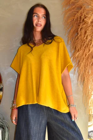 Conrad Cap Sleeve Tank Mustard